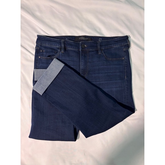 Liverpool Denim - Liverpool Los Angeles The Crop Jeans Petite 12/31 Indigo Dark Wash Cuffed Denim